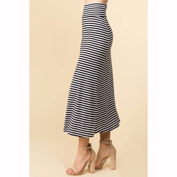 Basic Stripe Casual Maxi Skirt - Picture 5 of 6